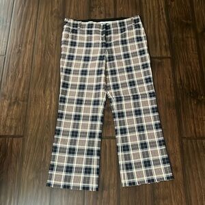 Tory Burch plaid crop trousers 10